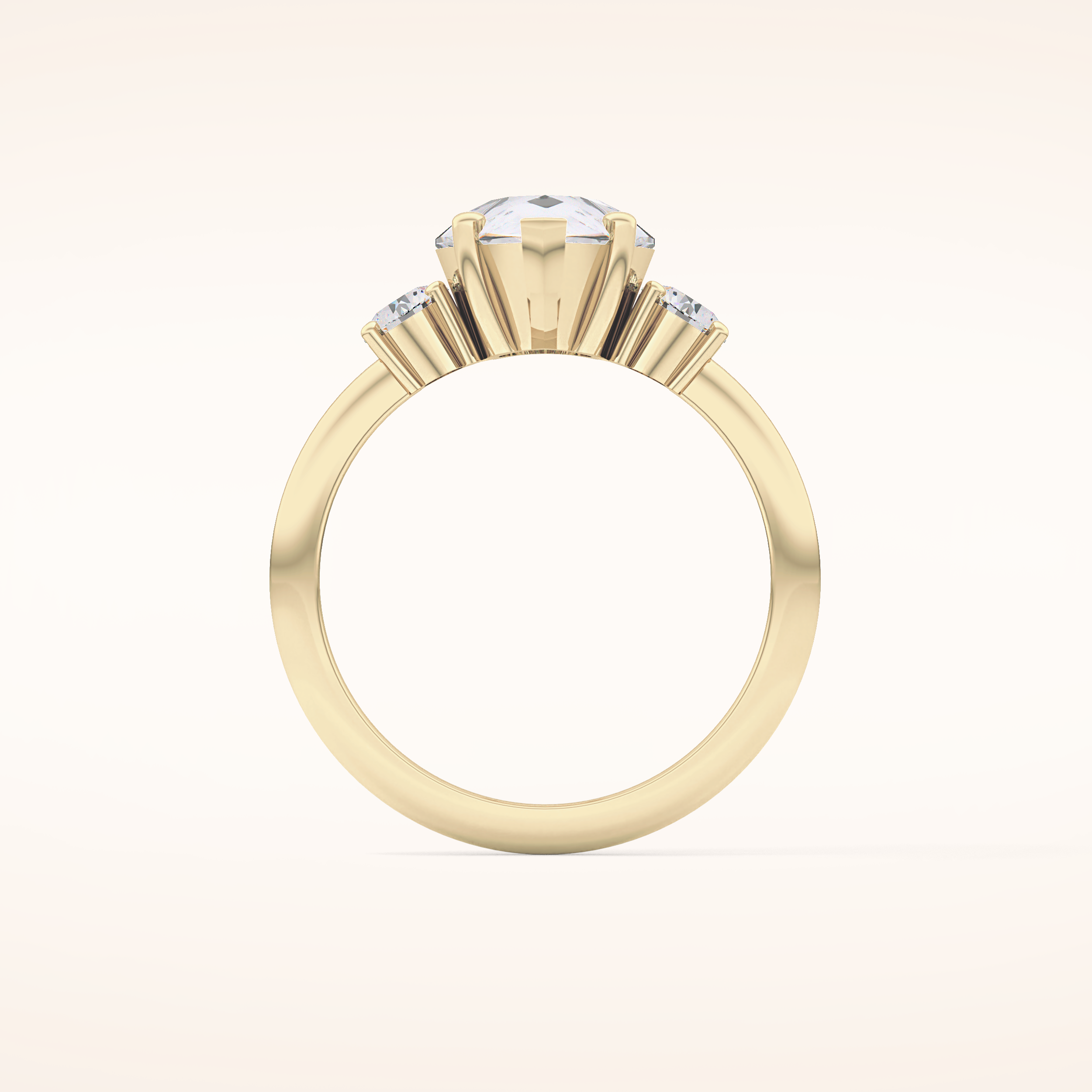 2.84 CT Pear Shaped Three Stone Moissanite Engagement Ring