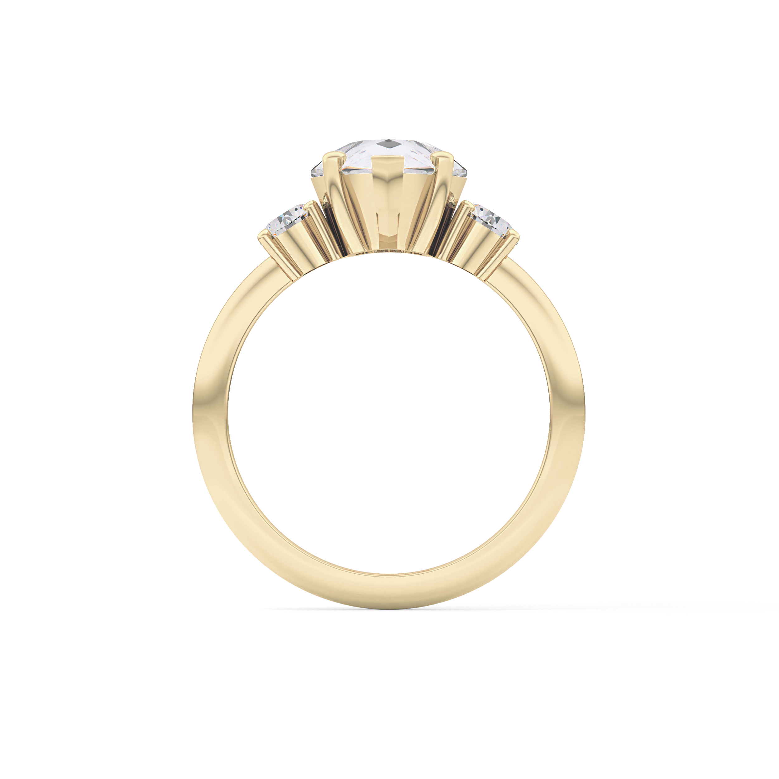 Pear Three Stone Lab Grown Diamond Engagement Ring