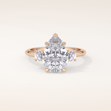 2.84 CT Pear Shaped Three Stone Moissanite Engagement Ring