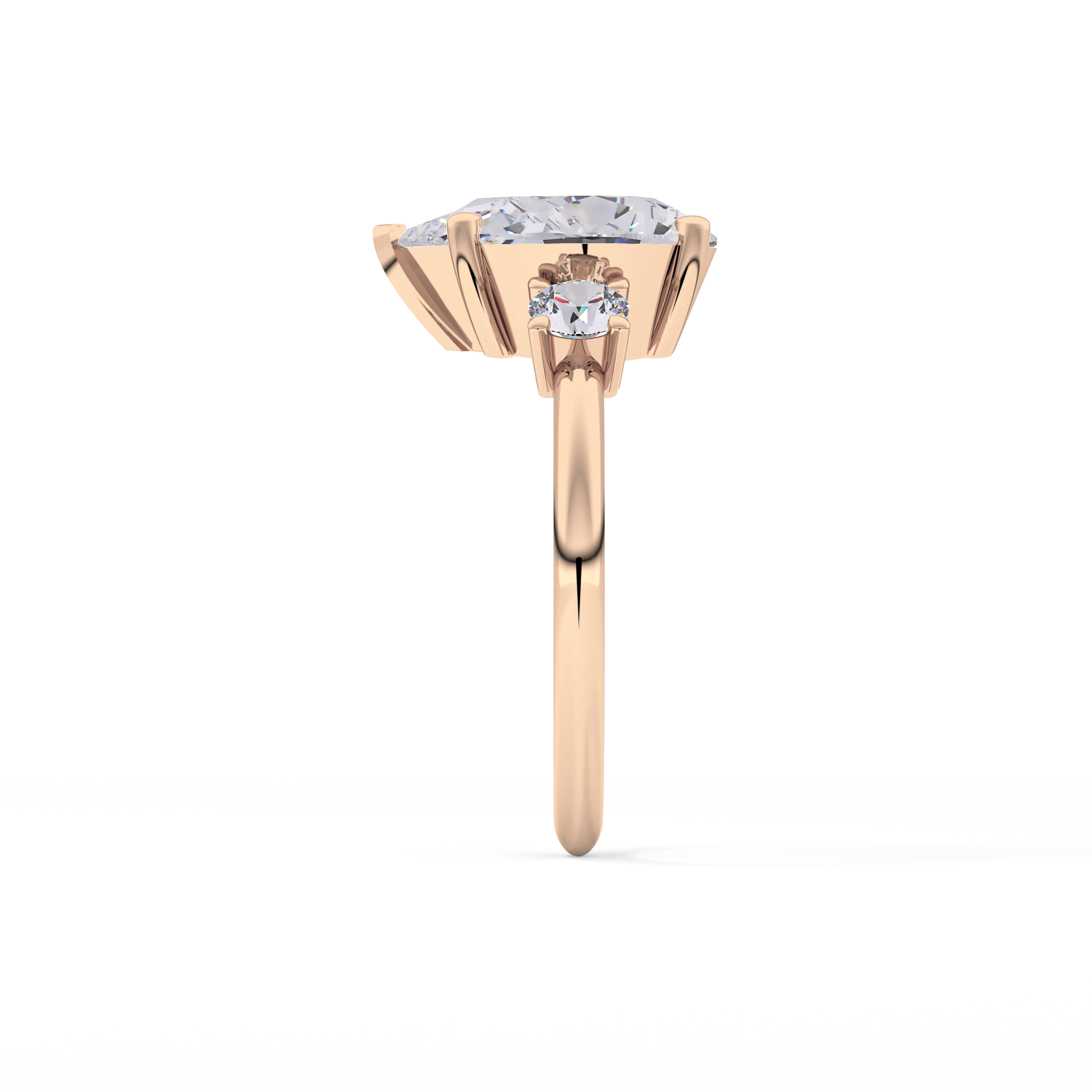 Pear Three Stone Lab Grown Diamond Engagement Ring