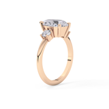 Pear Three Stone Lab Grown Diamond Engagement Ring