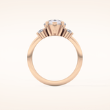 2.84 CT Pear Shaped Three Stone Moissanite Engagement Ring