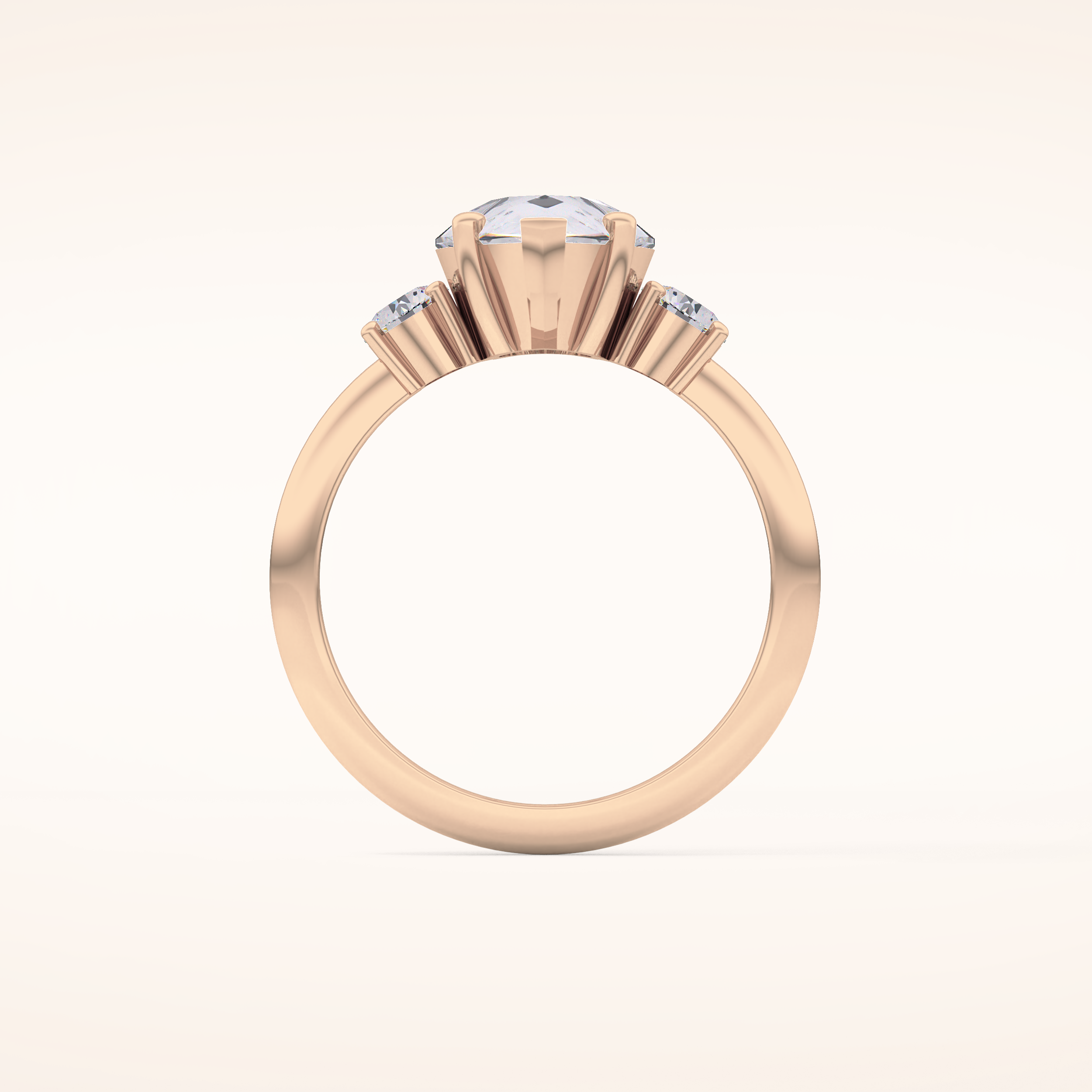 2.84 CT Pear Shaped Three Stone Moissanite Engagement Ring