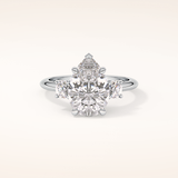 2.84 CT Pear Shaped Three Stone Moissanite Engagement Ring