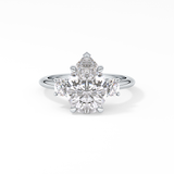 Pear Three Stone Lab Grown Diamond Engagement Ring