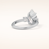 2.84 CT Pear Shaped Three Stone Moissanite Engagement Ring