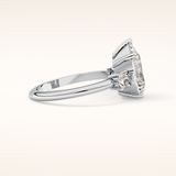 2.84 CT Pear Shaped Three Stone Moissanite Engagement Ring