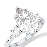 Pear Three Stone Lab Grown Diamond Engagement Ring