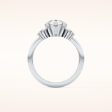 2.84 CT Pear Shaped Three Stone Moissanite Engagement Ring