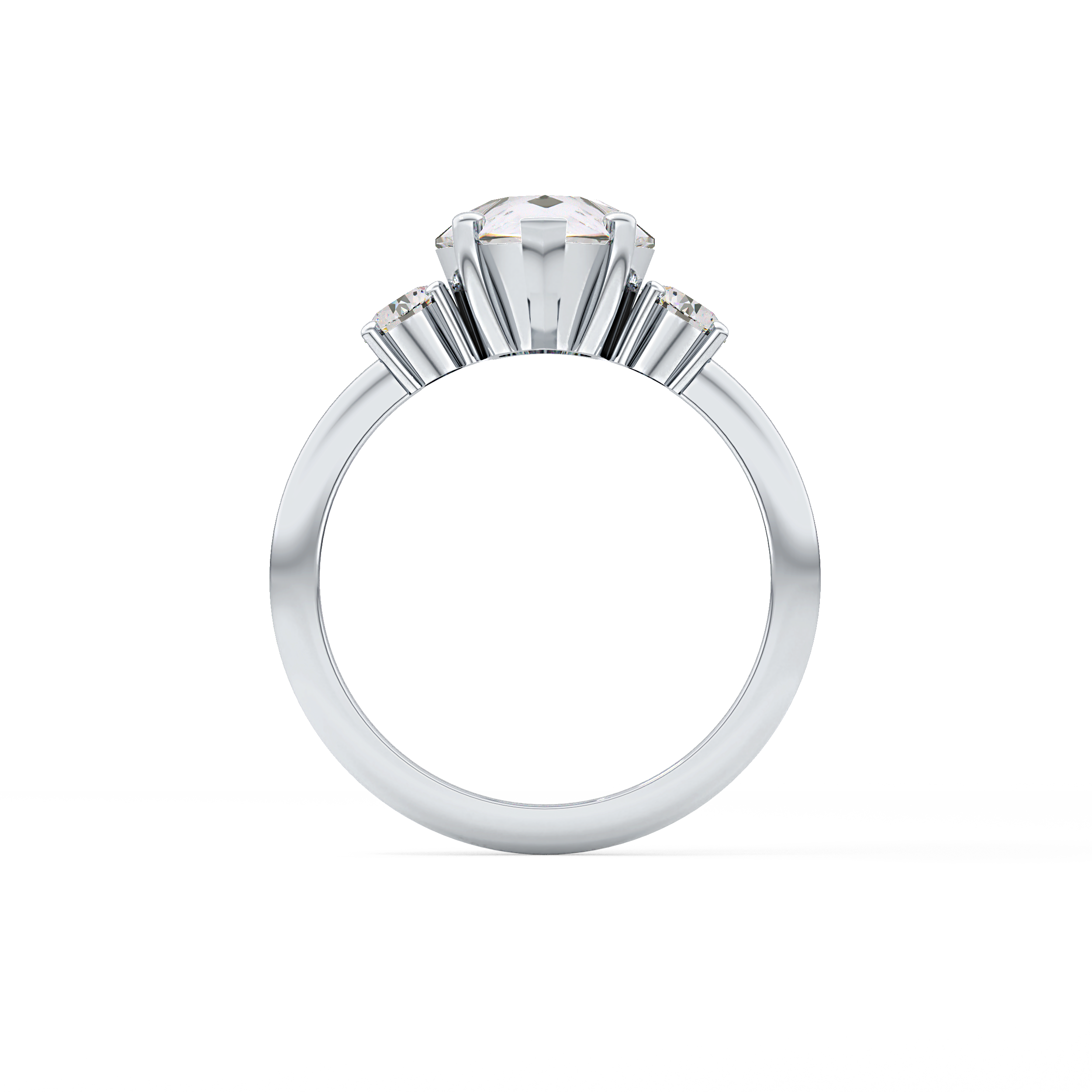 Pear Three Stone Lab Grown Diamond Engagement Ring