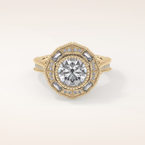 3.29 CT Round Shaped Cluster Moissanite Engagement Ring