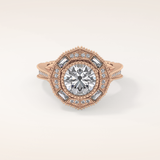 3.29 CT Round Shaped Cluster Moissanite Engagement Ring