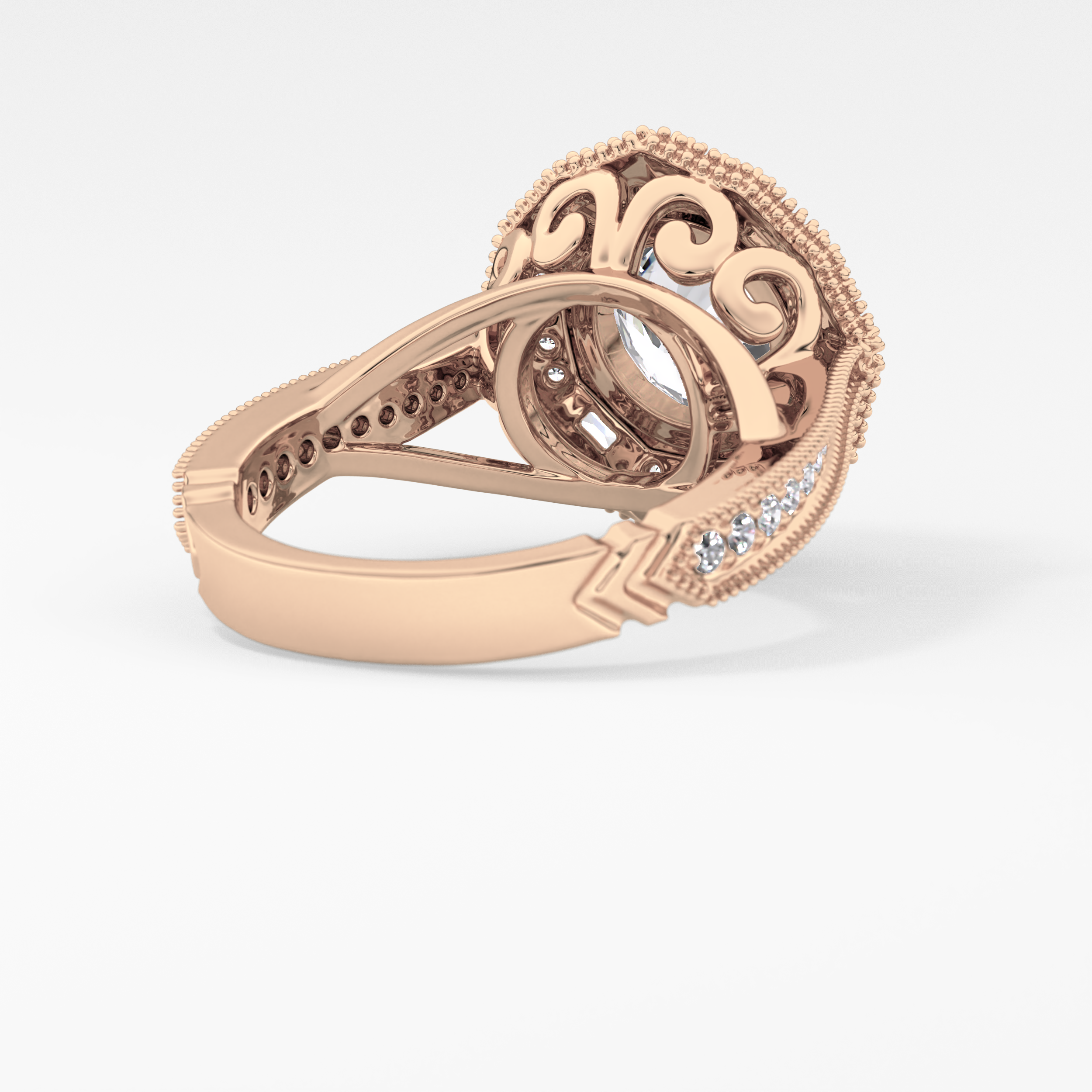 Round Cluster Lab Grown Diamond Engagement Ring