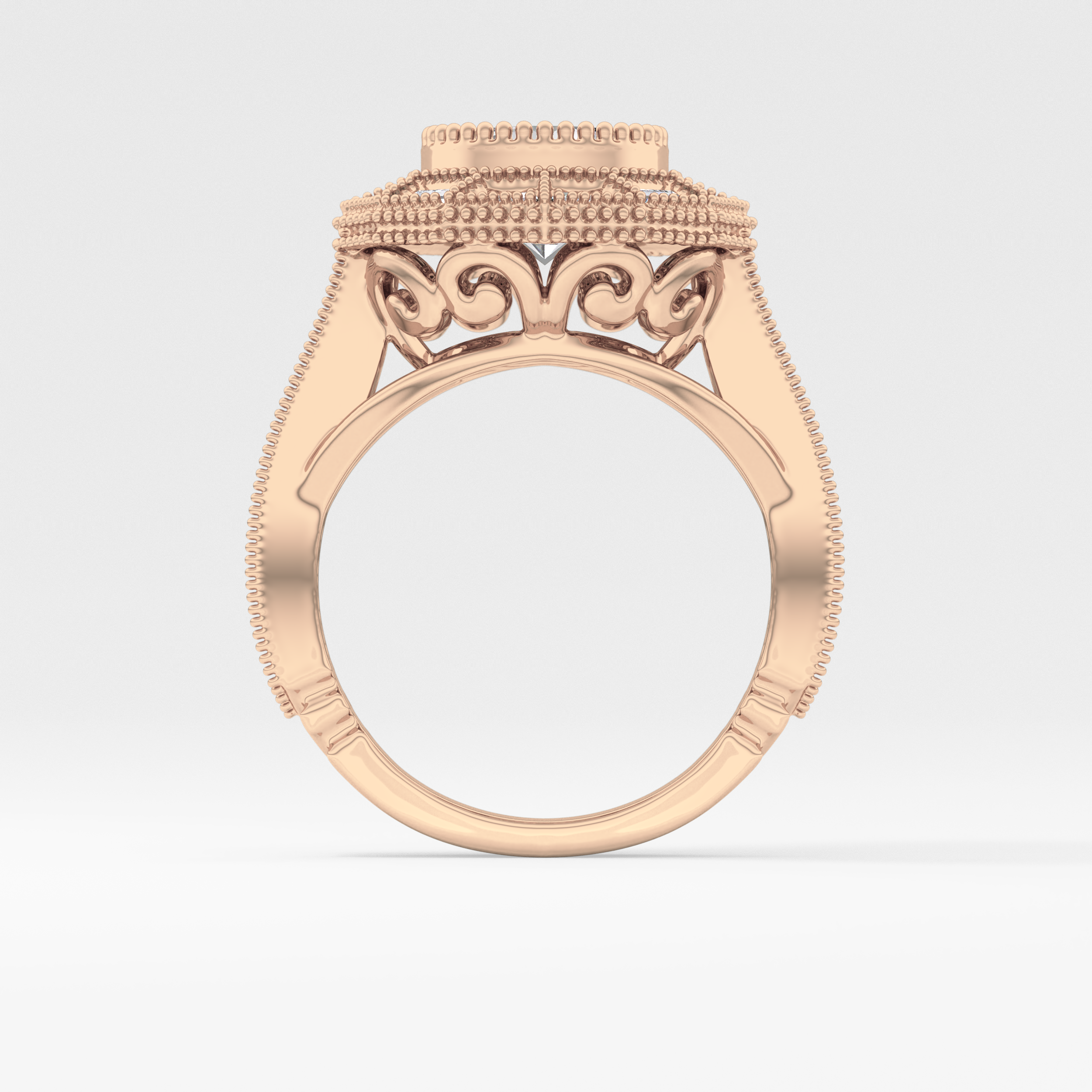 Round Cluster Lab Grown Diamond Engagement Ring