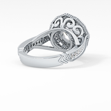 Round Cluster Lab Grown Diamond Engagement Ring