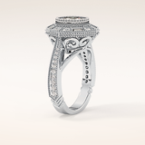 3.29 CT Round Shaped Cluster Moissanite Engagement Ring