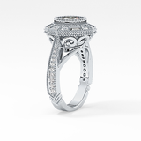 Round Cluster Lab Grown Diamond Engagement Ring