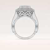 3.29 CT Round Shaped Cluster Moissanite Engagement Ring
