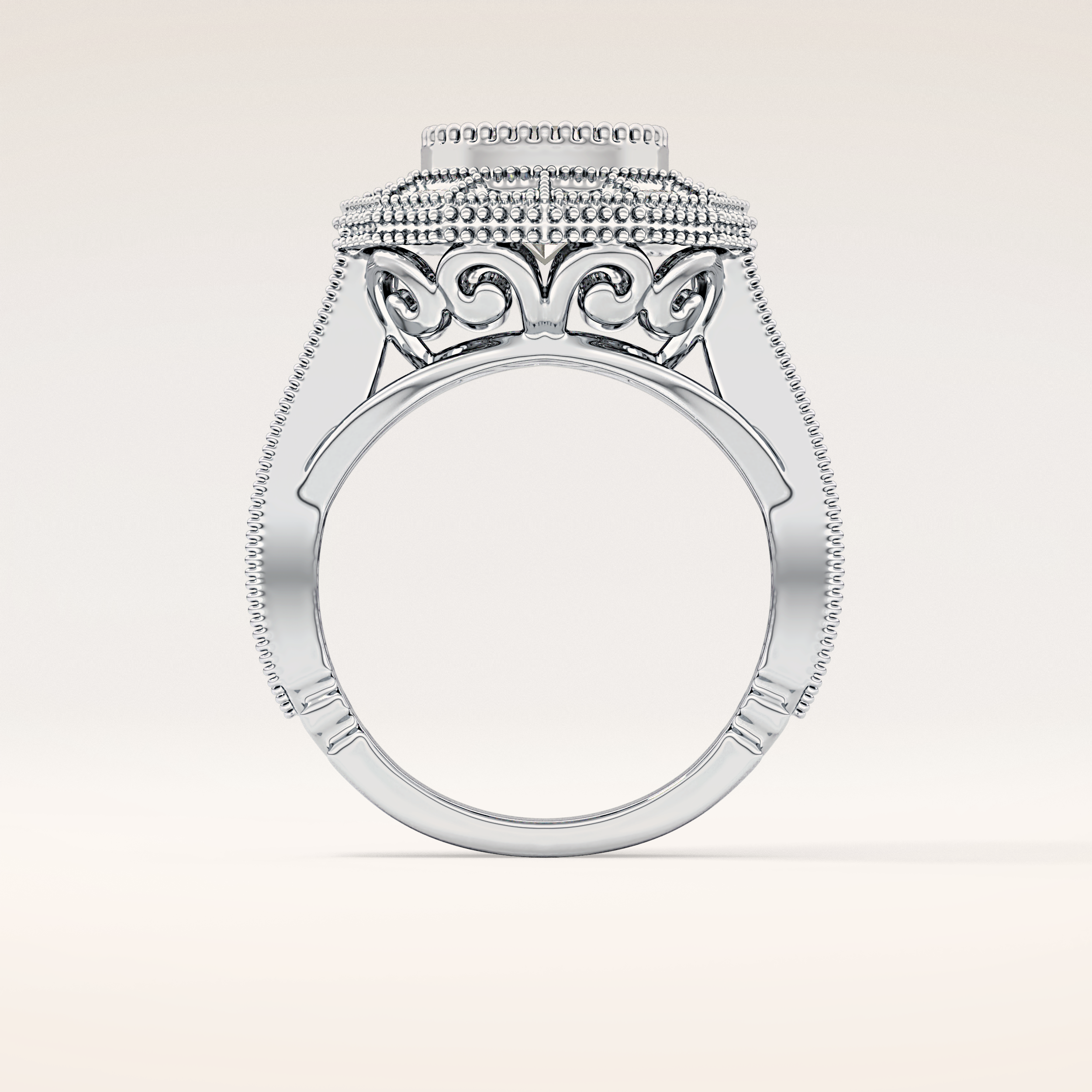 3.29 CT Round Shaped Cluster Moissanite Engagement Ring