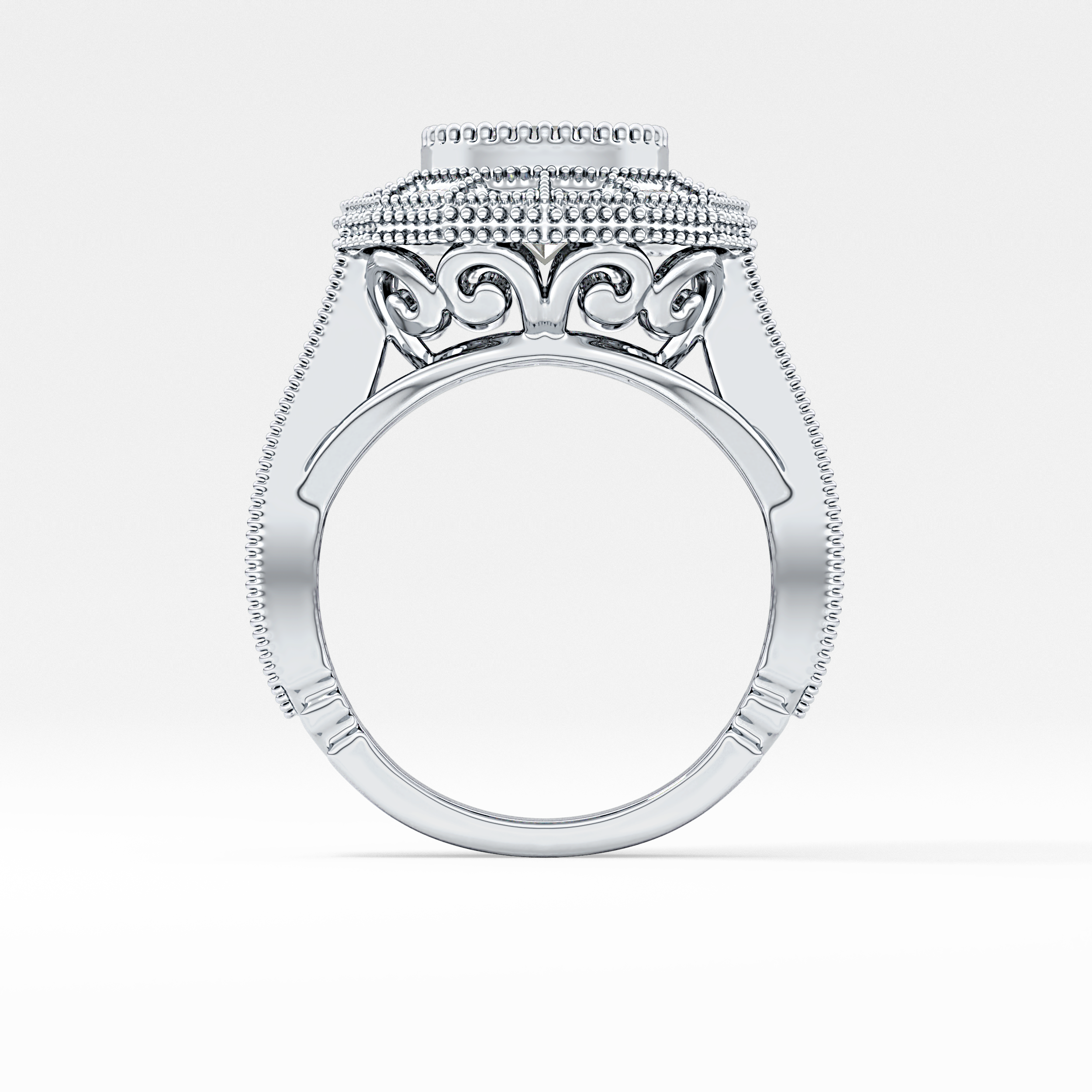Round Cluster Lab Grown Diamond Engagement Ring