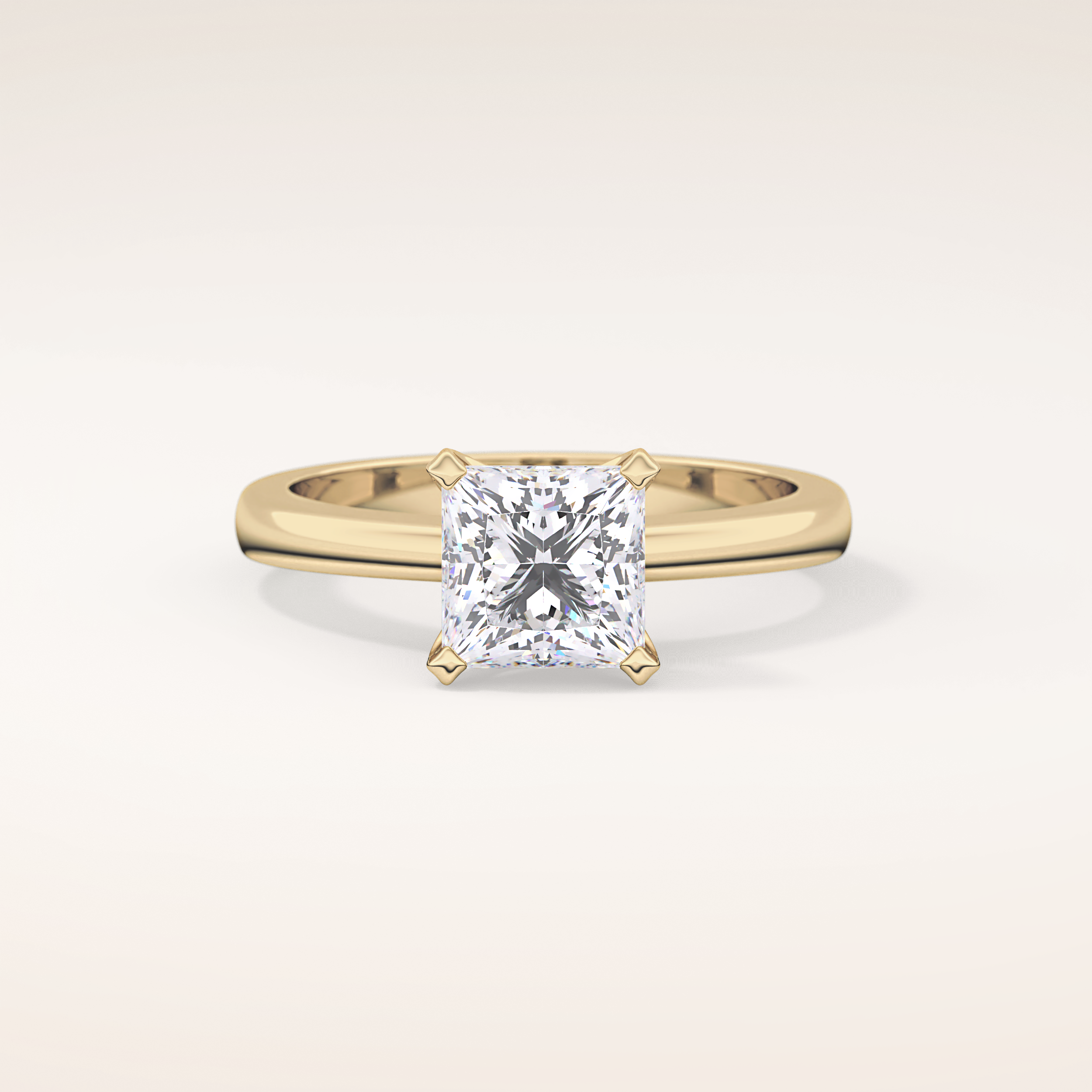 1.72 CT Princess Shaped Solitaire Moissanite Engagement Ring