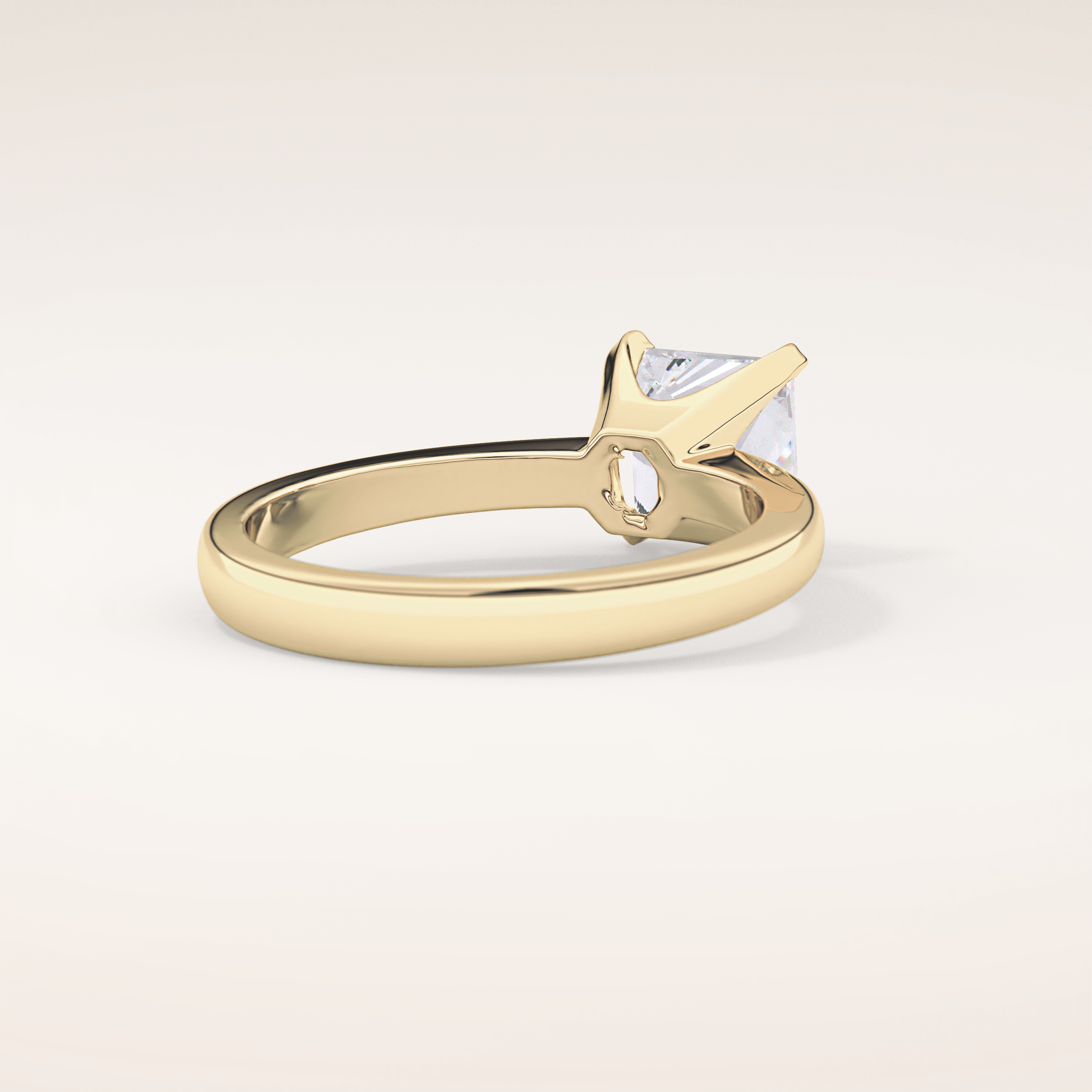 1.72 CT Princess Shaped Solitaire Moissanite Engagement Ring