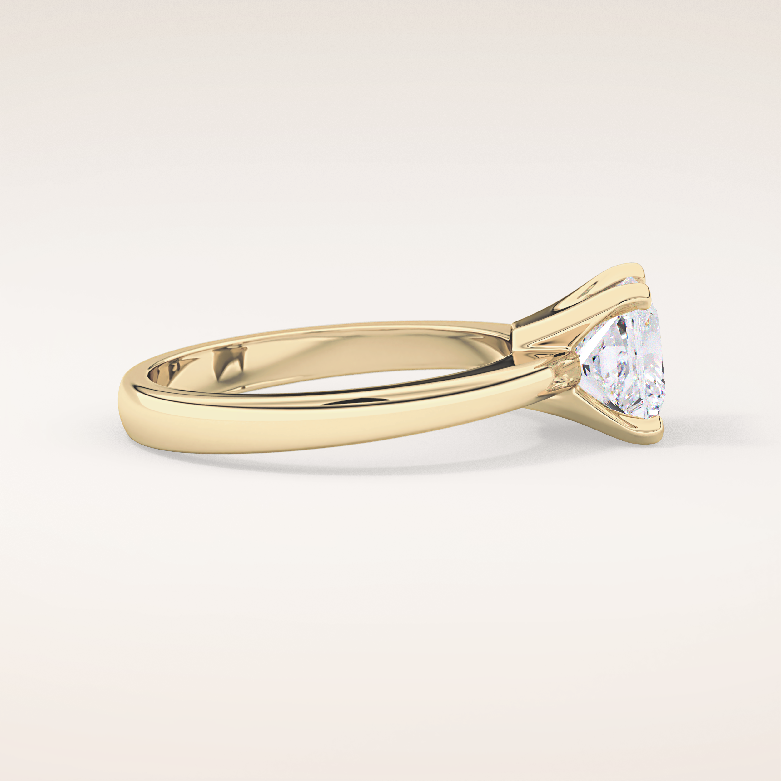 1.72 CT Princess Shaped Solitaire Moissanite Engagement Ring