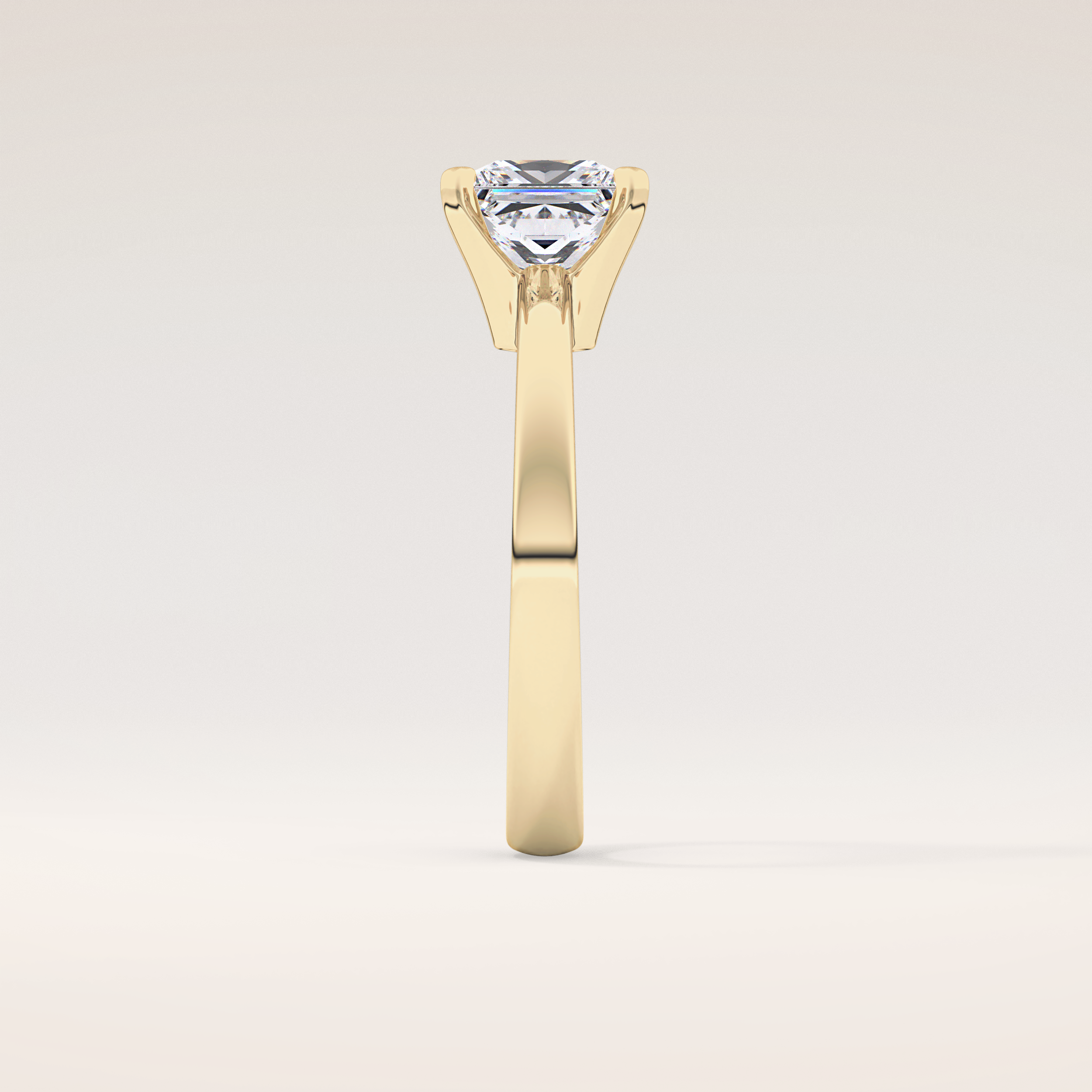 1.72 CT Princess Shaped Solitaire Moissanite Engagement Ring