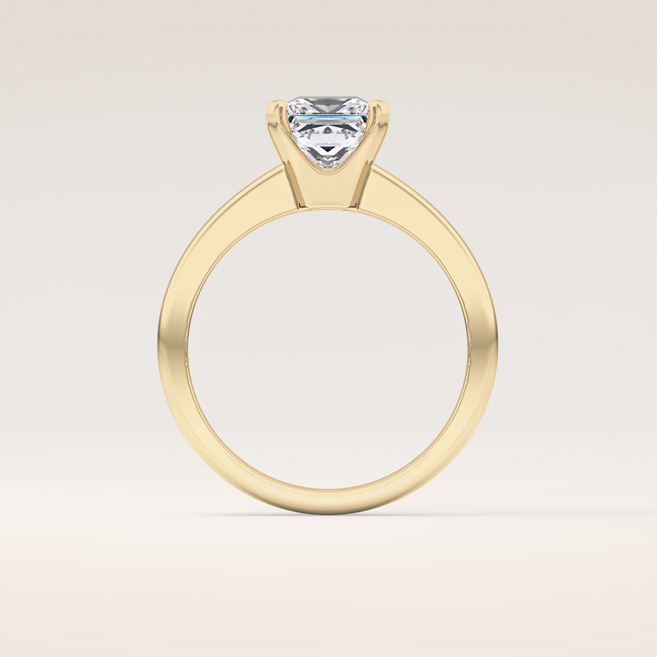 1.72 CT Princess Shaped Solitaire Moissanite Engagement Ring