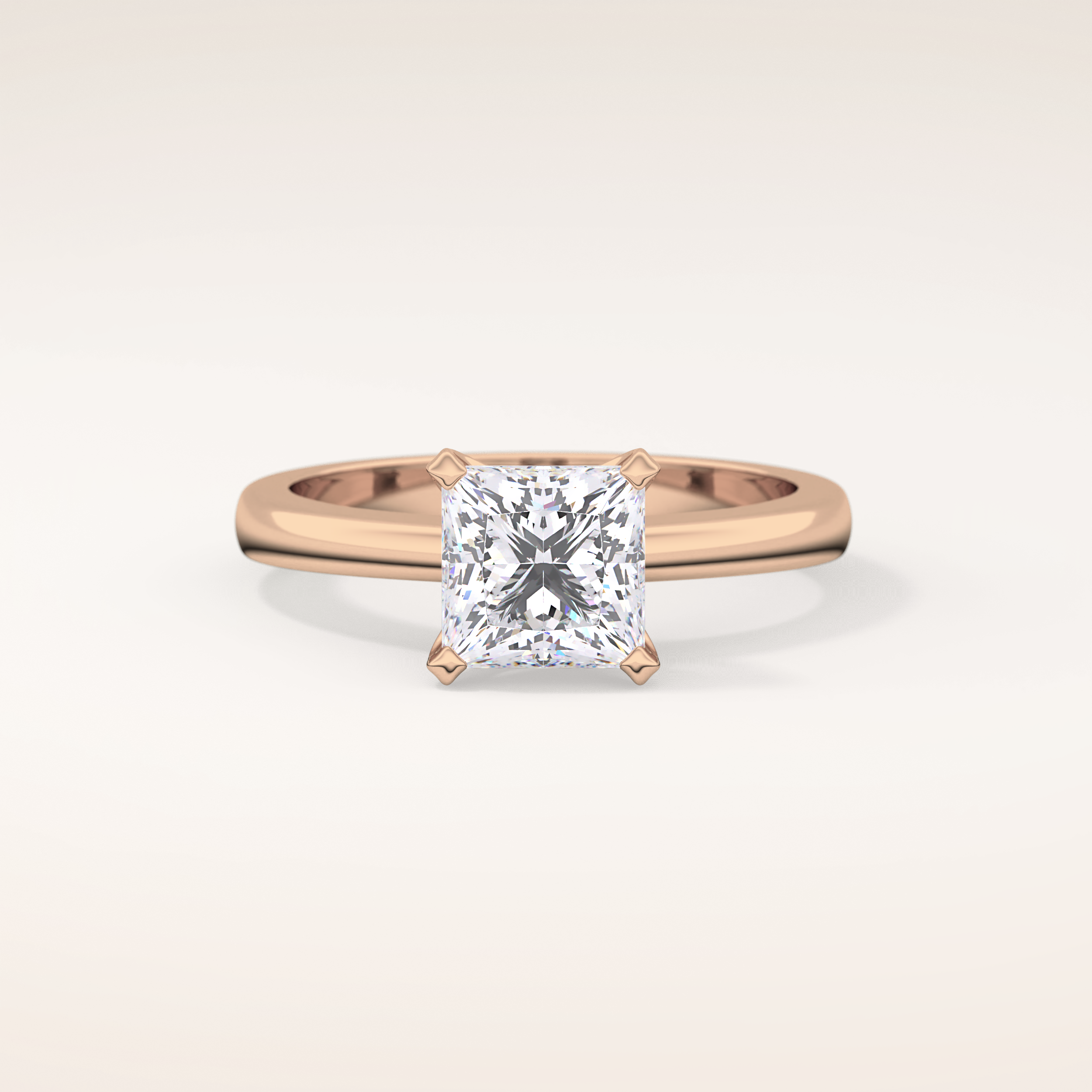 1.72 CT Princess Shaped Solitaire Moissanite Engagement Ring