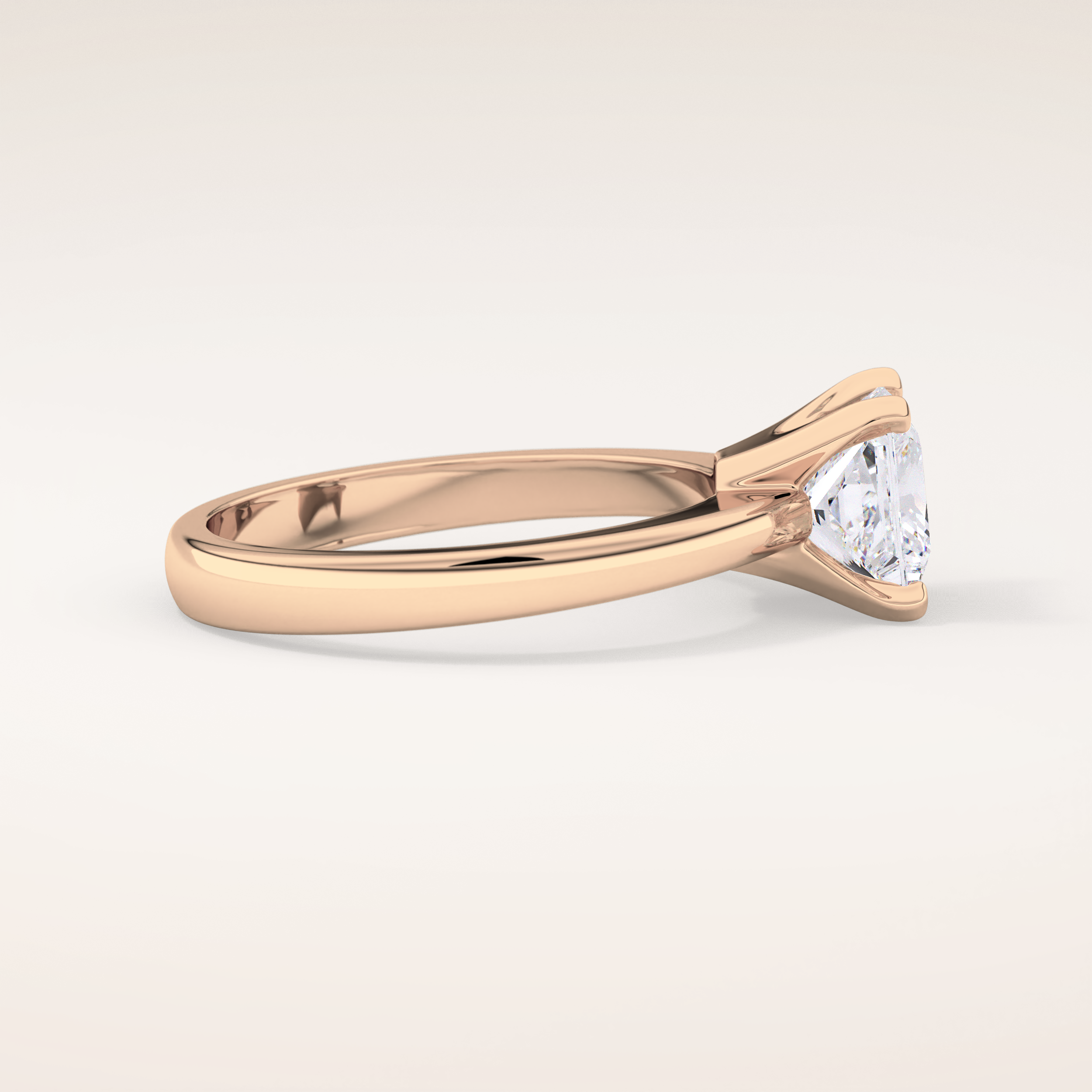 1.72 CT Princess Shaped Solitaire Moissanite Engagement Ring