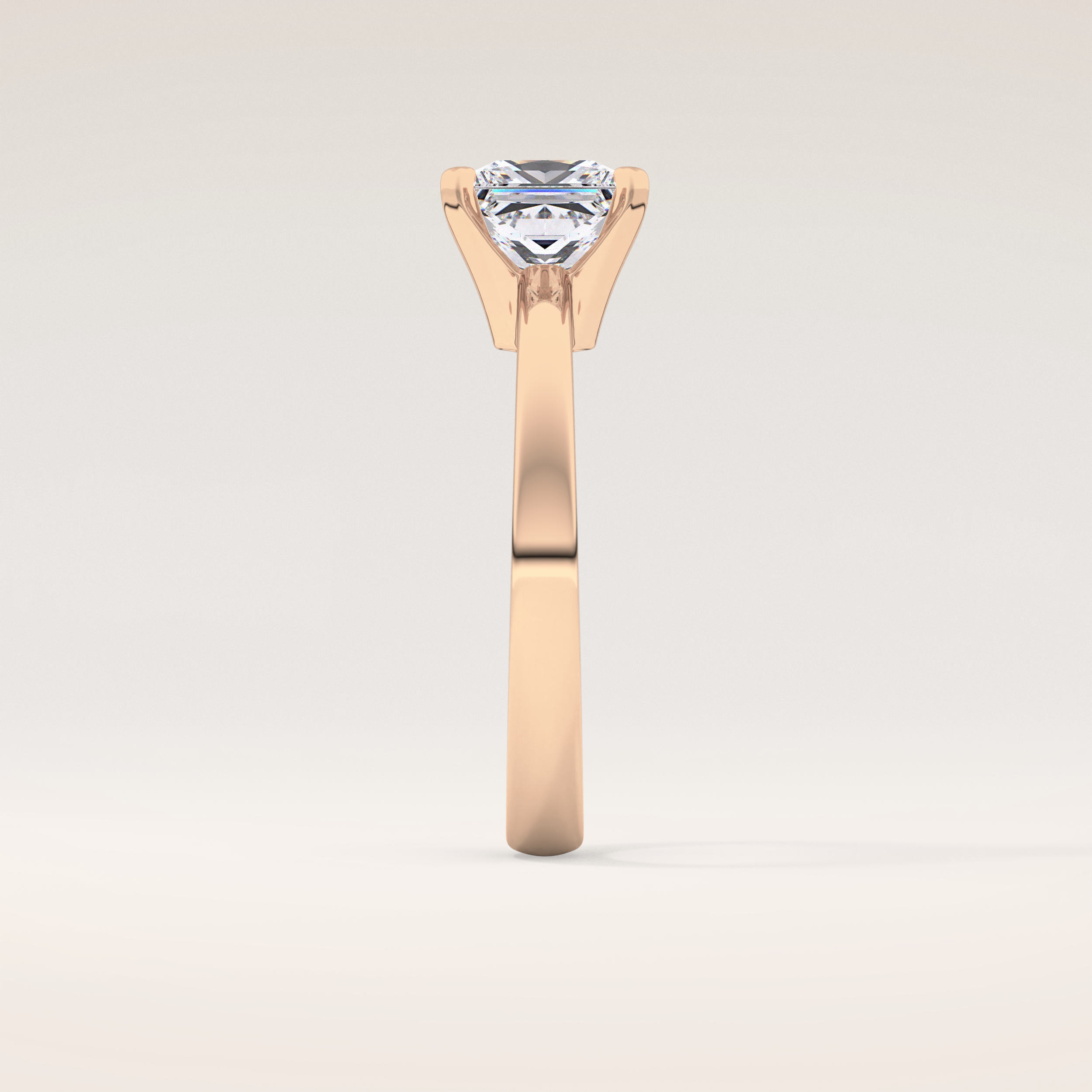 1.72 CT Princess Shaped Solitaire Moissanite Engagement Ring