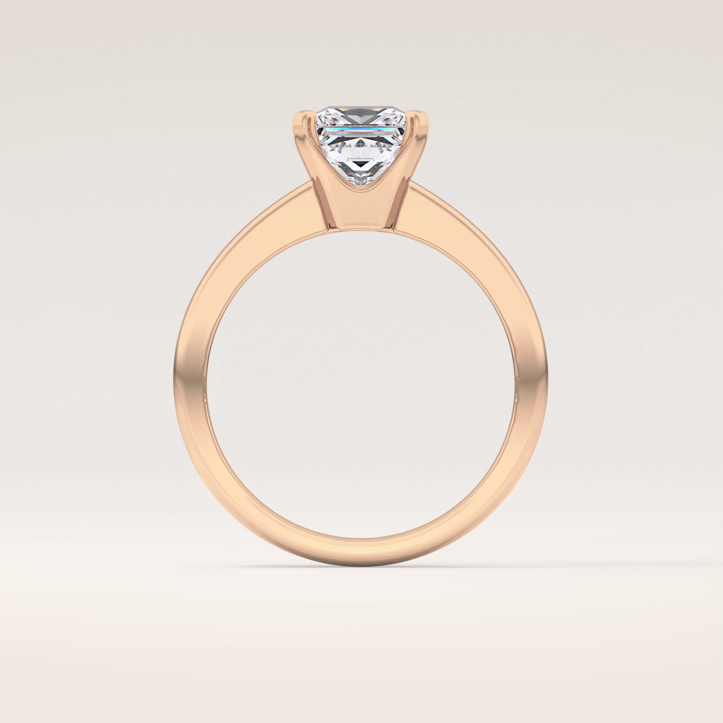 1.72 CT Princess Shaped Solitaire Moissanite Engagement Ring