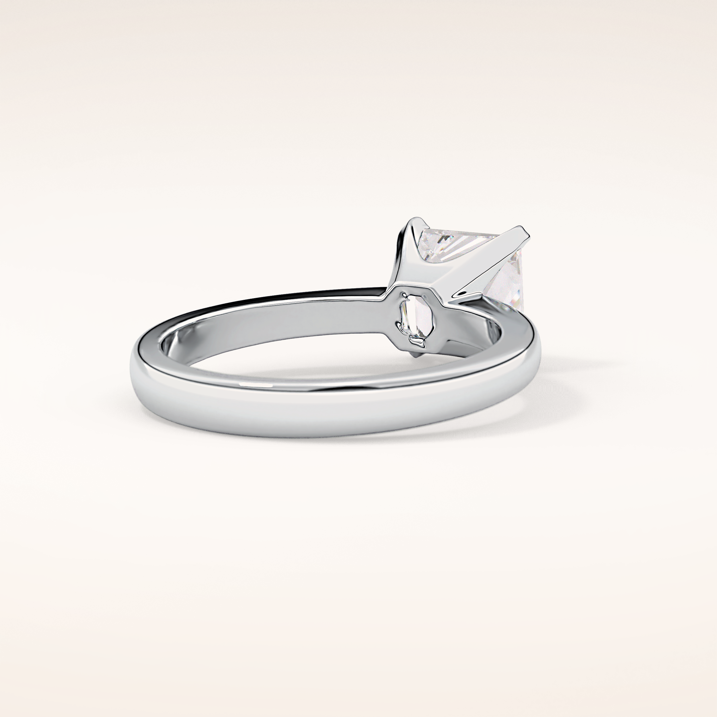 1.72 CT Princess Shaped Solitaire Moissanite Engagement Ring