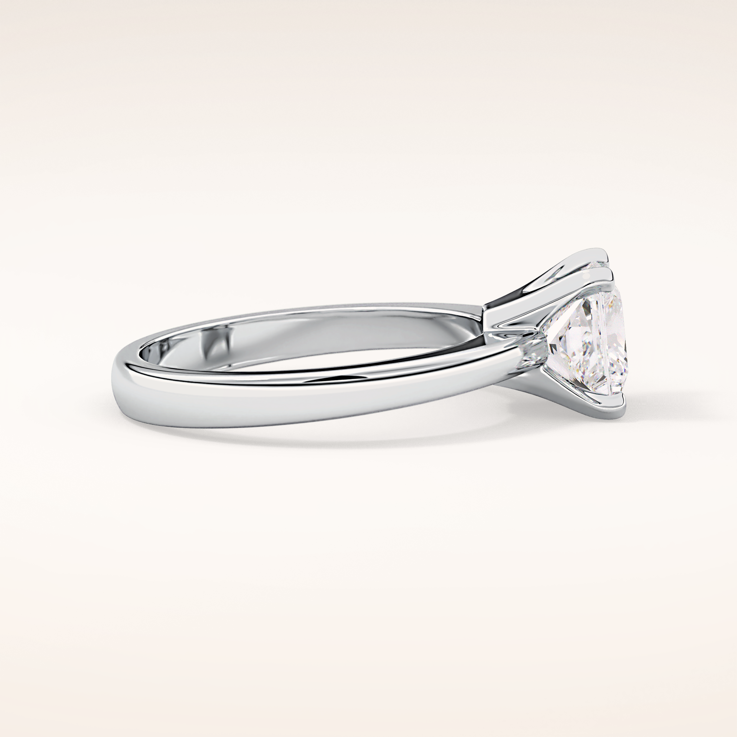 1.72 CT Princess Shaped Solitaire Moissanite Engagement Ring