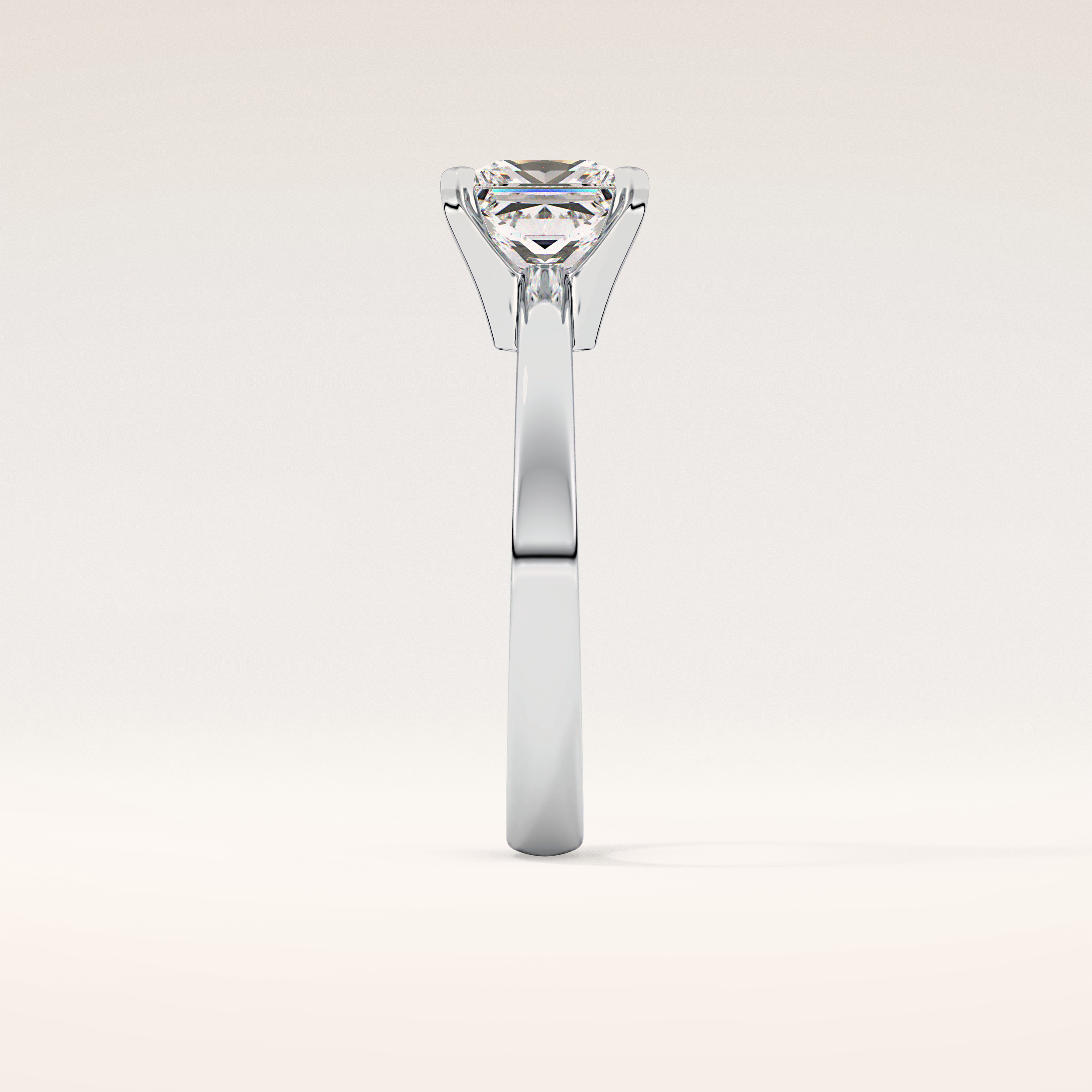 1.72 CT Princess Shaped Solitaire Moissanite Engagement Ring