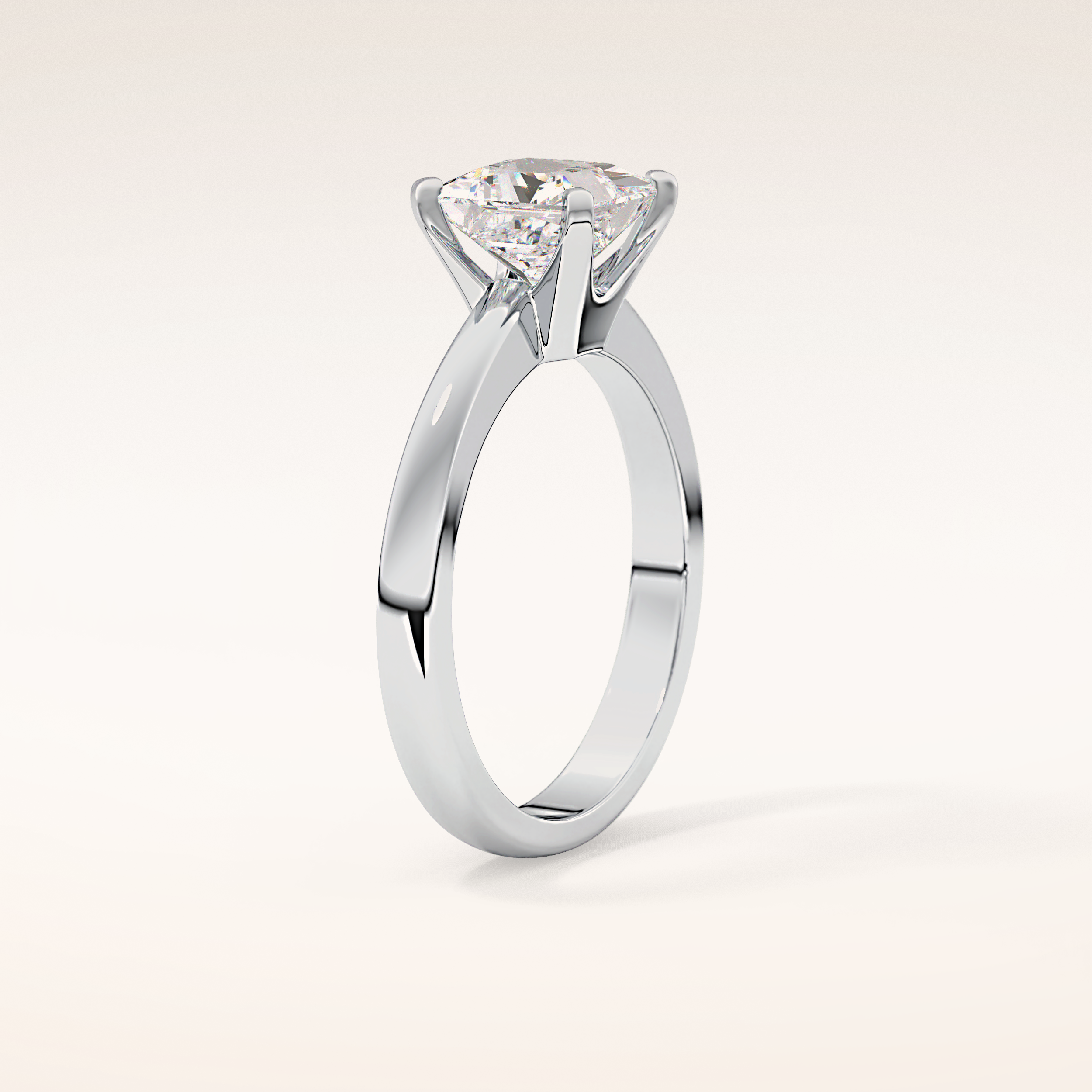 1.72 CT Princess Shaped Solitaire Moissanite Engagement Ring