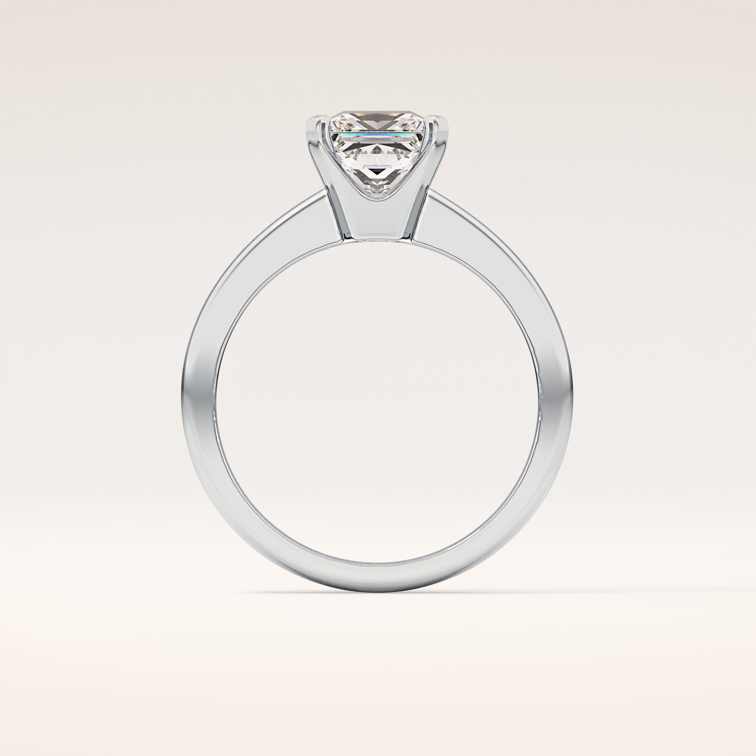 1.72 CT Princess Shaped Solitaire Moissanite Engagement Ring