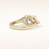 1.78 CT Emerald Shaped Three Stone Moissanite Engagement Ring