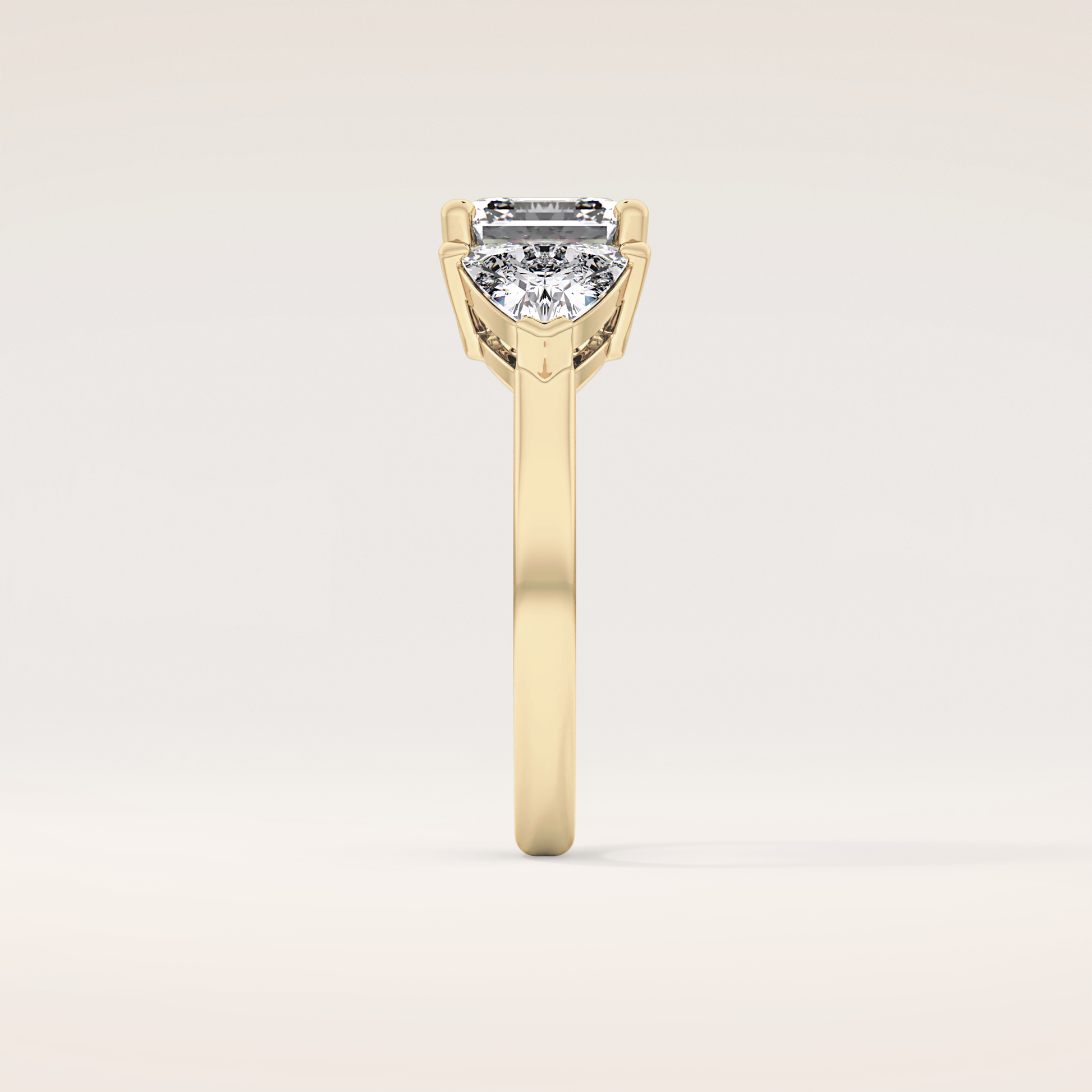 1.78 CT Emerald Shaped Three Stone Moissanite Engagement Ring