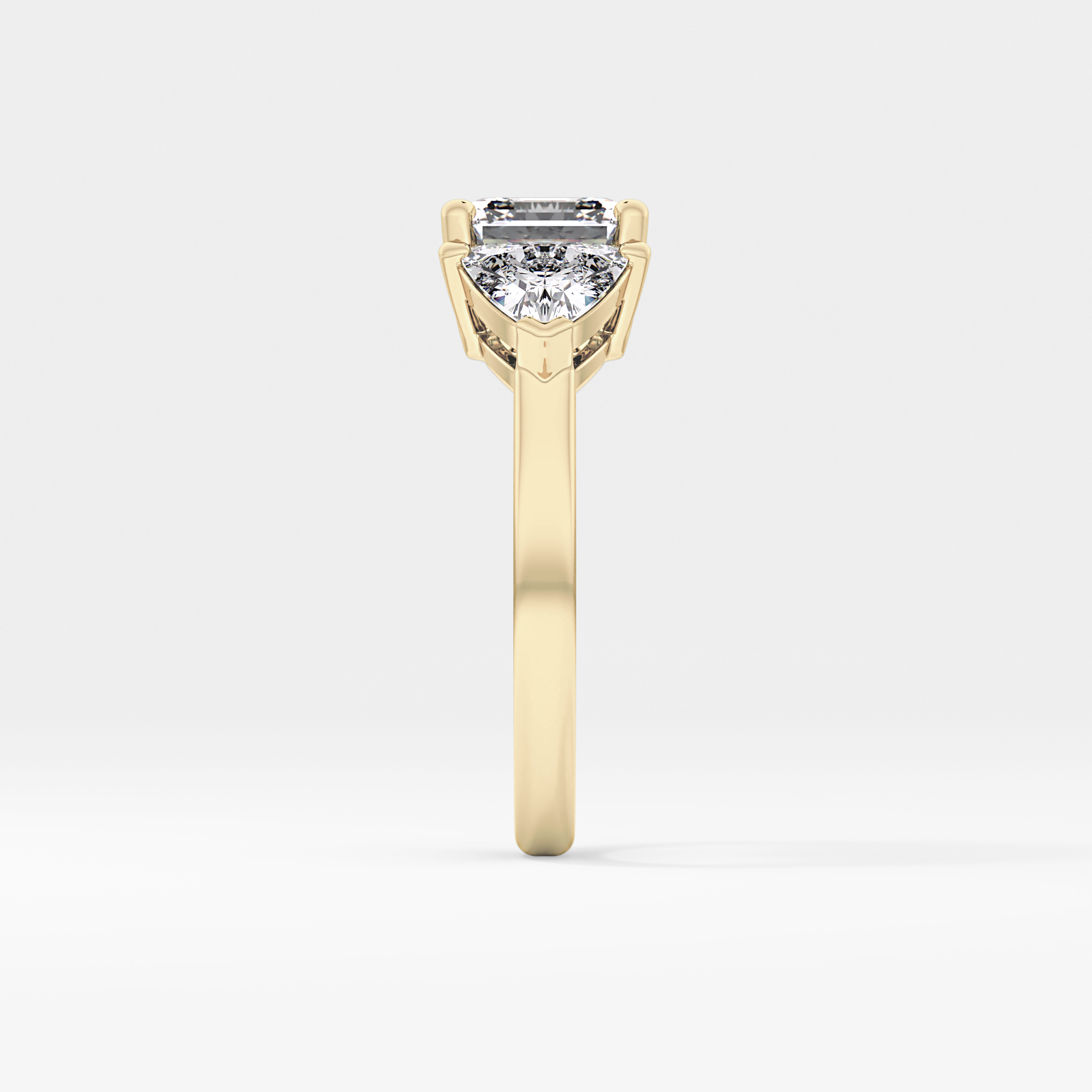 Emerald Three Stone Lab Grown Diamond Engagement Ring
