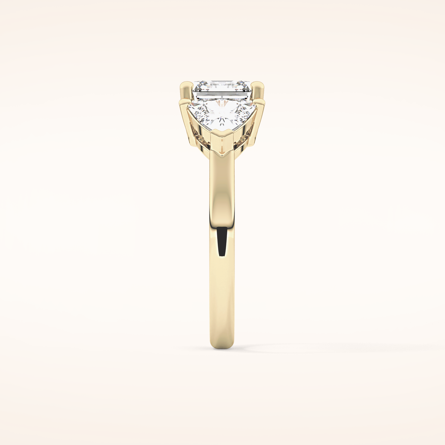 1.78 CT Emerald Shaped Three Stone Moissanite Engagement Ring