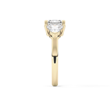 Emerald Three Stone Lab Grown Diamond Engagement Ring