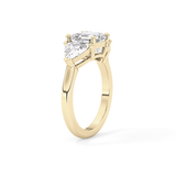 Emerald Three Stone Lab Grown Diamond Engagement Ring