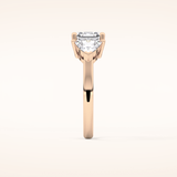 1.78 CT Emerald Shaped Three Stone Moissanite Engagement Ring