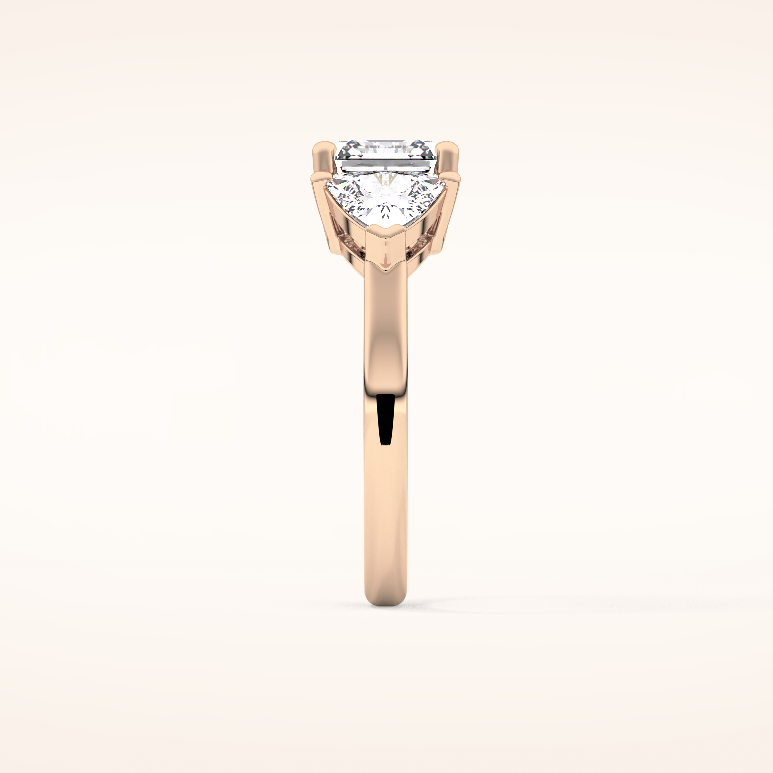 1.78 CT Emerald Shaped Three Stone Moissanite Engagement Ring