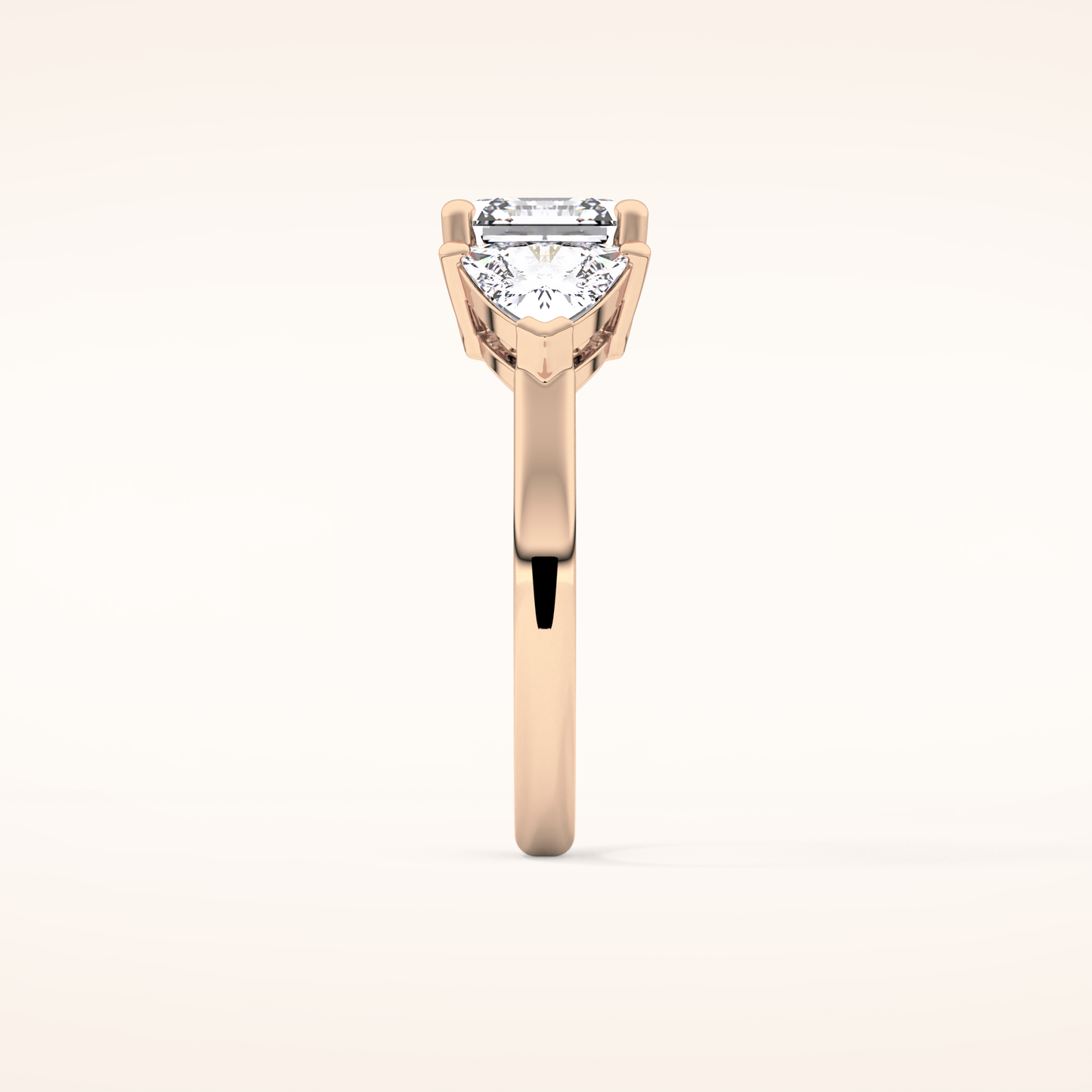 1.78 CT Emerald Shaped Three Stone Moissanite Engagement Ring