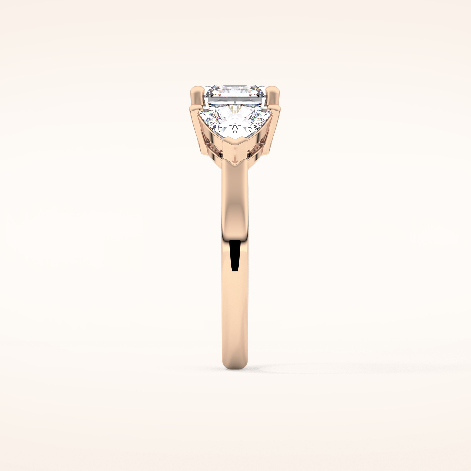 1.78 CT Emerald Shaped Three Stone Moissanite Engagement Ring