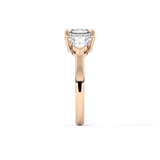 Emerald Three Stone Lab Grown Diamond Engagement Ring