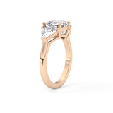 Emerald Three Stone Lab Grown Diamond Engagement Ring